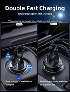 AKESR 65W USB C Car Charger Fast Charging，12V USB Outlet Accesorios para Carro，Cigarette Lighter USB Charger，Car Phone Charger for iPhone/17/16/15/14/13 Samsung S25 S24 S23Google Android