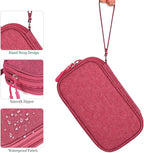CAAORDKSO Small Cable Organizer Bag, Charger Organizer Case Pouch Travel Bag, Waterproof Electronics Accessories Case for USB, Cable, Cord, Charger, Phone, Power Bank, Earphone (Rose Red, Medium)