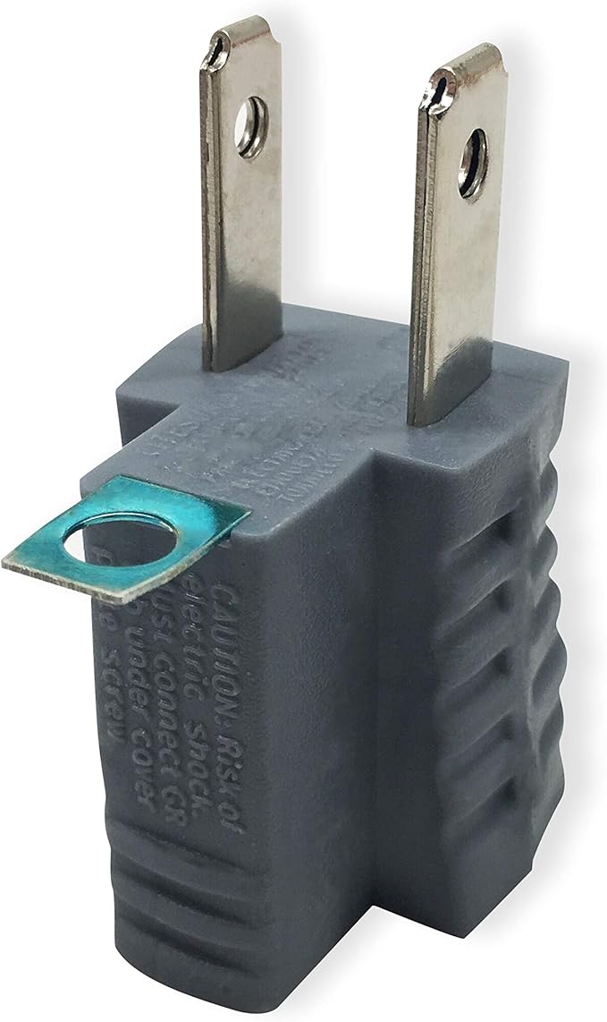 3 Prong to 2 Prong Adapter, Polarized Grounding Converter, 3-Prong Plug Adapter, ETL, Grey, 4 Pack