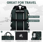 LOVEVOOK Laptop Backpack for Women,18 Inch Professional Womens Travel Backpack Purse Computer Laptop Bag Nurse Teacher Backpack,Waterproof College Work Bags Carry on Back Pack with USB Port,Dark Green