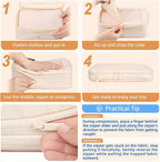 BAGAIL 4 Set/6 Set/8 Set Compression Packing Cubes Travel Accessories Expandable Packing Organizers (Square Mesh, 05-Cream)