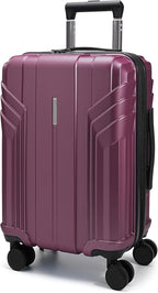 BAGSMART Expandable Carry On Luggage 22x14x9 Airline Approved, 20 Inch Travel Luggage with Spinner Wheels, Lightweight Hard Shell Suitcase Carry on Purplish Red