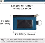 CHENSPRX Minimalist RFID Blocking Small Wallet with ID Window,WaterResistant Zip Id Case Wallet with Lanyard Keychain for Cards,Cash,Travel,Women,Men