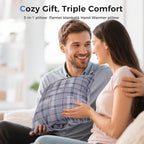 3 in 1 Travel Pillow Blanket Set with Removable Flannel Blanket Throw,Hand Warmer Pockets,Pillow (Color6, 60in*79in)