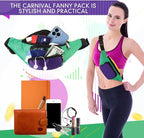 Abbylike 4th of July Fanny Packs Adjustable Waist Bags Party Outfit Accessories for Women Men Travelling Outdoors Cycling(Mardi Style,6 Pcs)