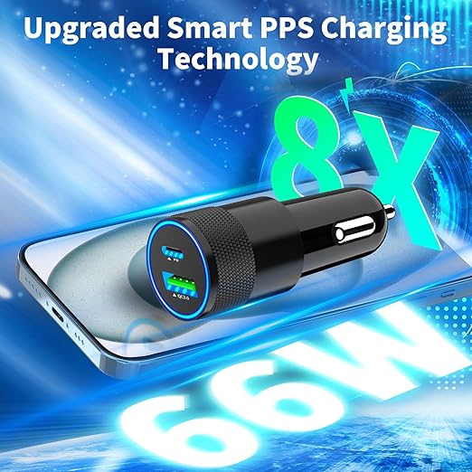 [Apple MFi Certified] iPhone 17 Car Charger Fast Charging, Braveridge 2Pack 75W USB-C PD&QC Power Cigarette Lighter + Type-C Braided Cable for iPhone 17/17 Air/17 Pro/17 Pro Max/16 Pro/15/Galaxy/Pixel