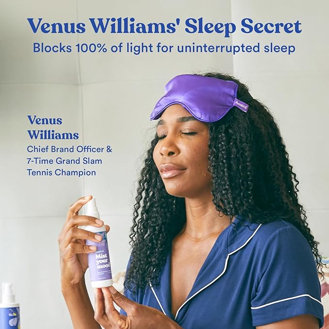 ASUTRA Silk Eye Pillow for Sleep, Purple - Filled w/Lavender Buds & Flax Seeds, Weighted Eye Mask, Meditation & Light Blocking Blindfold, Cooling Gel Mask Included