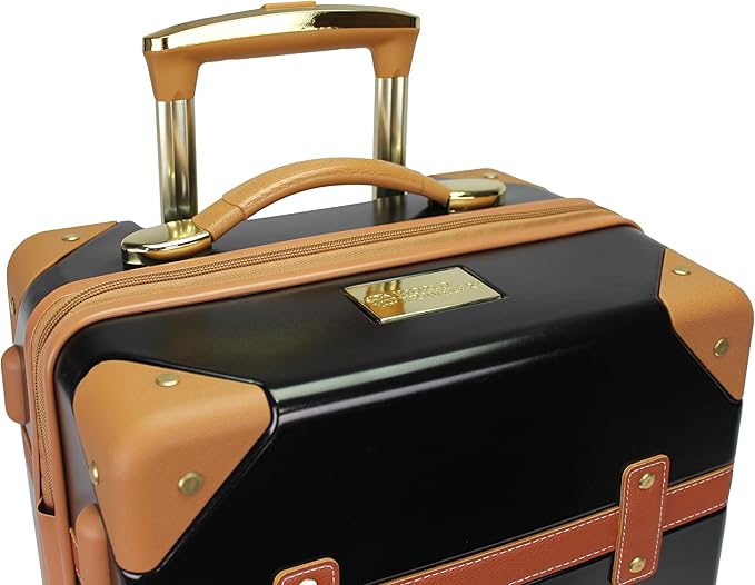 World Traveler VentureX Airline Approved 2-Piece Carry-On Luggage Set – Lightweight Hardside Polycarbonate Suitcase with Spinner Wheels - Gatsby Black