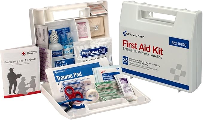 First Aid Only 223-U OSHA-Compliant First Aid Kit, All-Purpose 25-Person Emergency Kit for Business, Worksite, Home, and Vehicle, 106 Pieces (Pack of 2)