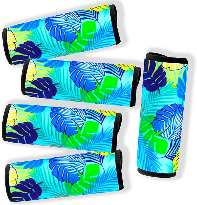 5 Pack Neoprene Luggage Handle Wraps for Suitcase Travel Luggage Tags/Identifiers/Marker/Grips