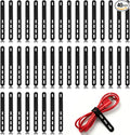 40 Pcs Black Silicone Cable Ties, Reusable Cable Straps Wire Organizer, Cable Management Cord Organizer for Fastening Earphone Phone Charger Home Office Desk Kitchen Appliances Cable Cords Wires