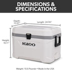 Igloo Marine Cooler | Insulated Hard Shell Ice Chest |Great for Fishing, Camping, Boating, & More