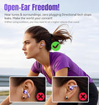 King Lucky Clip-On Earbuds Gen 3, Open-Ear Wireless Bluetooth 6.0 Headphones with Mic, Secure Fit for Small Ears & Glasses Wearers, 50H Playtime, ENC, IPX5 Waterproof Sport Ear Buds (Purple)