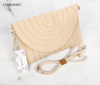 COOKOOKY Straw Clutch Handbag Summer Beach Straw Purse for Women woven Envelope Bag | Straw, Summer, Beach, woven, Straw, Summer