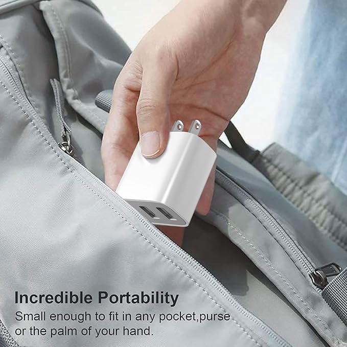 3 USB A Ports Charger Block，YTFCYIKBG Cell Phone wall Chargers，USB Cube wall Plug，for iPhone 14/13/12/11/X/XR/X/8/7/6, Galaxy, Android Phones and More（Ivory ）