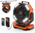 Socool 40000mAh Camping Fan Rechargeable, Battery Operated Portable Outdoor Fan Remote, 136Hrs & 4-Speed Cordless Oscillating, Table Fan with Light & Timer for Tent RV Jobsite Hurricane Power Outage