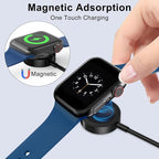 2Pack Upgraded for Apple Watch Charger USB Magnetic Wireless Fast iWatch Charger Portable Compatible with iWatch Ultra/Series 9/8/7/6/SE/SE2/5/4/3/2/1-[3.3FT/Black]