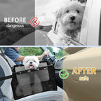 Dog Car Seat Foldable Dog Car Booster Seat Waterproof Breathable Oxford Travel Bag for Small to Medium Dogs, Puppies, and Pets-Pattern Black-Upgrade