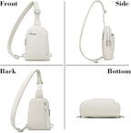 INICAT RFID Blocking Sling Bag, Anti Theft Crossbody Bag for Women, Travel Fanny Pack Style Purse, Vegan Leather