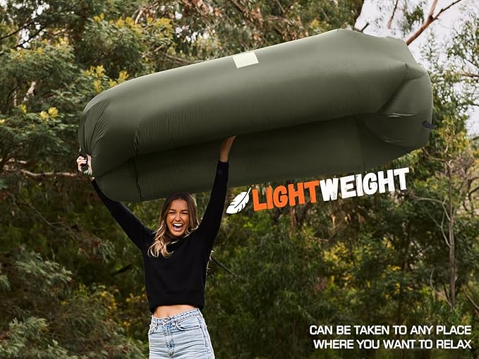 WEKAPO Inflatable Couch Air Lounger Chair - Camping & Beach Accessories, Portable Blow up Sofa for Hiking, Lawn, Indoor/Outdoor Movies & Music Festivals. Lightweight and Easy to Set Up Air Hammock