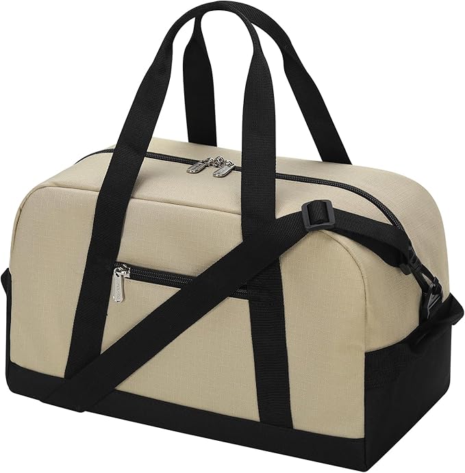 Apenze Small Gym Bag 14 inch lightweight Carry On Mini Duffel Bag for Travel Sport - Camel