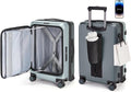 BAGSMART Top Opening Carry On Luggage 22x14x9 Airline Approved with TSA Lock, Expandable 20 Inch Deep Compartment Hard Shell Suitcases with Double Spinner Wheels, Green