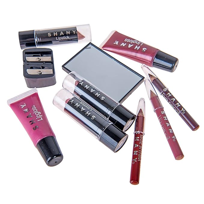 SHANY Carry All Trunk Makeup Train Case with Re-usable Aluminum Beauty Storage Organizer Case. Make up Set with Eye palettes, Blushes,Face Powders, Manicure, Pedicure and Cosmetics Brushes. GIFT SET