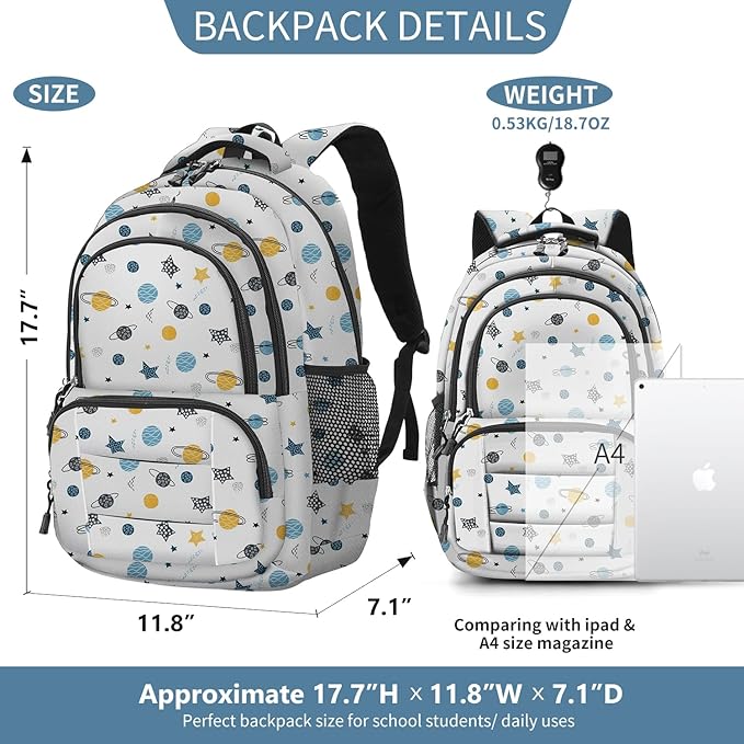 rickyh style School Backpack Travel Bag for Men & Women Lightweight College Back Pack with Laptop Compartmen