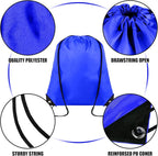 Grneric 60 Pieces Drawstring Backpack Bulk Cinch Sackpack Ployster Drawstring Bags for Gym Party Trip(Navy Blue)