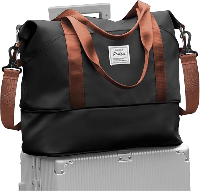 Travel Duffel Bag, Sports Tote Gym Bag, Shoulder Weekender Overnight Bag for Women