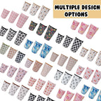 Reusable Insulated Neoprene Iced Coffee Cup Sleeve, Durable Drink Sleeve for Cold Beverages, Beverage Holder for Iced Coffee, Black Bow