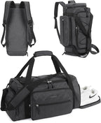 BAGSMART 4-IN-1 Gym Bag for Women Men, TSA Lightweight Duffle Bag for Travel with Shoe Compartment & Wet Pocket, 22L/30L/38L Tactical Backpack with 40oz Water Bottle Holder