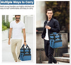 holuxer Insulated Lunch Bag & Lunch Box for Men - Double Deck Reusable Lunch Bag for Women Tote Cooler Bag Leakproof Soft Expandable - Extra Large Lunchbox for Work/Adult/Picnic/Outdoor (Blue，22L)