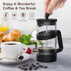 RAINBEAN Large French Press Glass Travel Camping Coffee Makers Pot, 34 oz Portable Cold Heat Press Coffee Tea Brewer