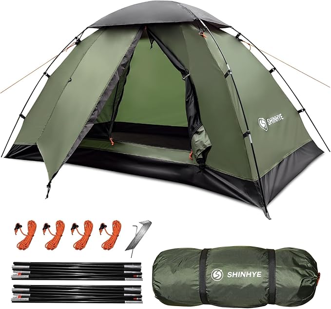 Backpacking Tent for Camping 1-5 Person Hiking Ultralight Tent for Waterproof Windproof Outdoor Two Doors Tents Easy Quick Setup Lightweight Instant Tents