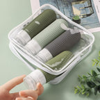 ME.FAN Travel Bottles for Toiletries, TSA Approved 3oz Silicone Journey Size Containers, Portable Split Bottle for Conditioner, Shampoo, Lotion- 4 Pack Desert Sage