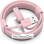 FUPYWP Car iPhone Carplay Cable, Car Charger Cord, USB A to Lightning Cable Fast Charging & Data Transfer for iPhone 14/13/12/11 Pro Max XR XS X 8 7 6 Plus SE Tangle-Free,3ft Pink