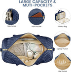 Women Weekender Travel Duffle Bag: Travel Duffel Overnight Bags with Shoe Compartment Large Carry on Tote with Toiletry Bag Weekend Traveling Yoga Gym Hospital Bag for Women with Wet Pocket Blue