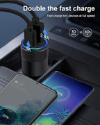 AILKIN 30W PD USB C Car Charger, USB Type C Fast Power Charging Block Dual Port USB A & USBC Plug Cargador Carro Lighter Adapter for iPhone, iPad, Samsung Galaxy, LG, Google Pixel, Moto, USB-C Port