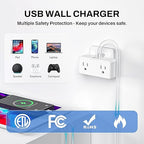 BN-LINK Multi Plug Outlet, Outlet Extender with 2 USB-A 1 USB-C 2 AC Oulets, 3 Prong Outlet Splitter for Dorm, School, Office, Home, Cruises Essentials for Ship and Travel, ETL Listed