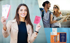 Passport Holder Cover Wallet Travel Essentials RFID Blocking Leather Card Case International Must Haves Travel Accessories for Women Men(101#Blue)