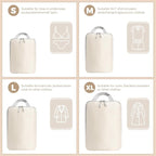 4 Set Compression Packing Cubes for Suitcase - Space-Saving Luggage Organizer Bags, Lightweight Travel Essentials for Efficient Packing (Beige)