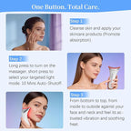 7 Color LED Neck Face Massager Red Light Care Beauty Device, Vibration & Heat Facial Sculptor Massager Tool for Anti-Wrinkle Skin Care, Ideal for Home Travel Gifts, White