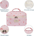 Gosect Large Makeup Bag, Cute Cosmetic Bag for Women Girls, Floral Coquette Aesthetic Toiletry Bag, Travel Make Up Organizer Bag (Pink Butterfly)