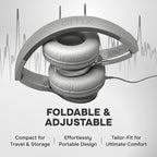 ARTIX CL750 Wired Headphones with Mic — Noise Isolating On-Ear Headphones for Computer and Laptop Wired, Plug in Corded Headphone with Wire (Foldable, Aux Jack 3.5mm)