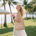 WantGor Crochet Bags, Beach Mesh Tote Bag Womens Shoulder Shopping Handbag Casual Travel Totes Bag Foldable Hobo Bags