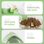 Small Dog Food and Water Bowl for Travel, Green, 2-in-1 Portable Collapsible Dog Feeder for Capming, Walking, Hiking, Food-Grade PP Material, Cute Smiley Face Design for Cats and Dogs