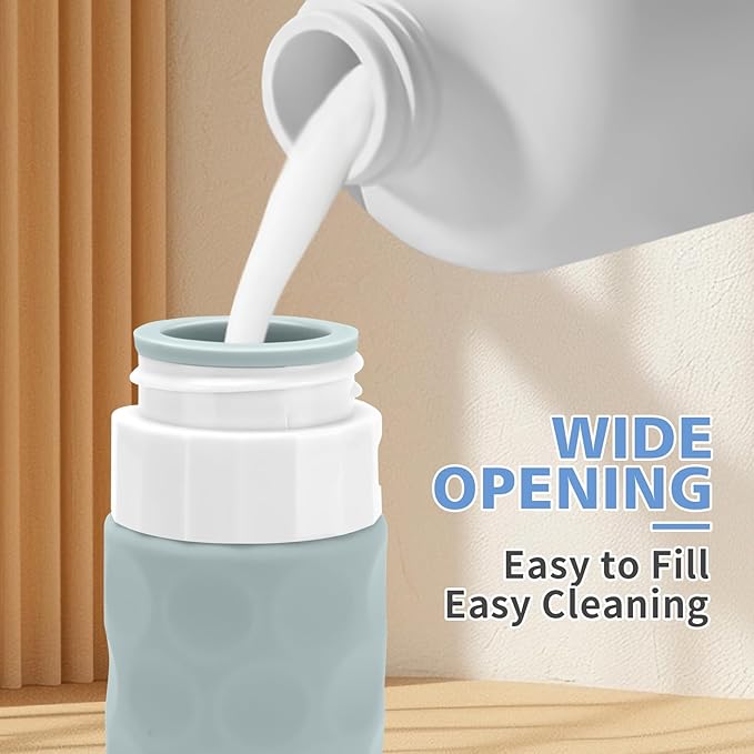 Silevoler Travel Bottles for Toiletries, 4pcs Tsa Approved 3oz Travel Size Containers, BPA Free Leak Proof Premium Silicone Bottles, Refillable Liquid Squeezable Accessories W/Toiletry Bag