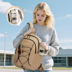 LOVEVOOK Mens Backpack with Giant Tumbler Holder Pocket,15.6 Inch Everyday Laptop Backpack Commuter Travel Work Computer Bag for Women,Waterproof Hiking College Teacher Back Pack Casual Daypack,Khaki