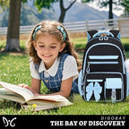 DIGOBAY Backpack for Girls, 3PCS Girls Backpack for School with Lunch Bag Pencil Case, Cute Kids Teens Bookbag for Kindergarten Elementary Preschool Middle School